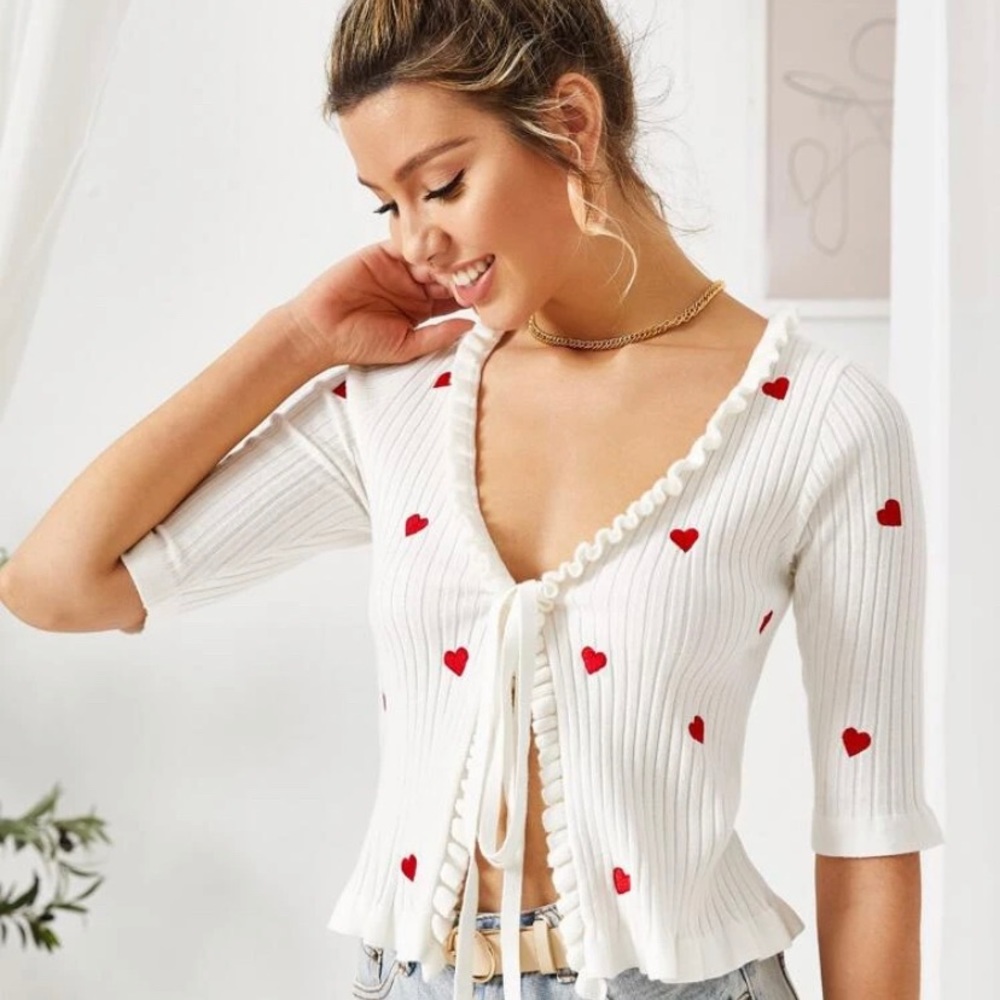 Cardigan heart embroidered size small - Picture 7 of 7
